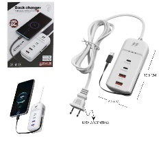 Zapatilla Eléctrica con USB y USB-C 220V - 4 Puertos de Carga