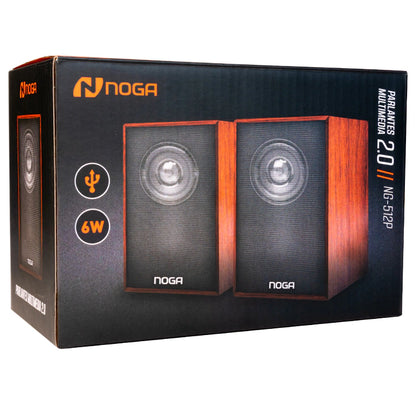 Parlante Multimedia NOGA 2.0 NG-512P - Sonido Estéreo Ultracompacto