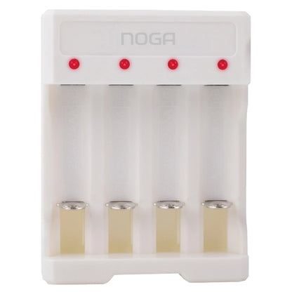 Cargador de Pilas NOGA USB – Carga hasta 4 Pilas AA/AAA Recargables