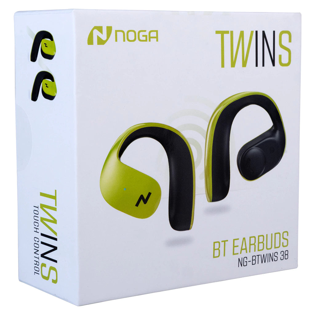 Auriculares Bluetooth Deportivos Noga NG-BTWINS 38 Negro y Verde
