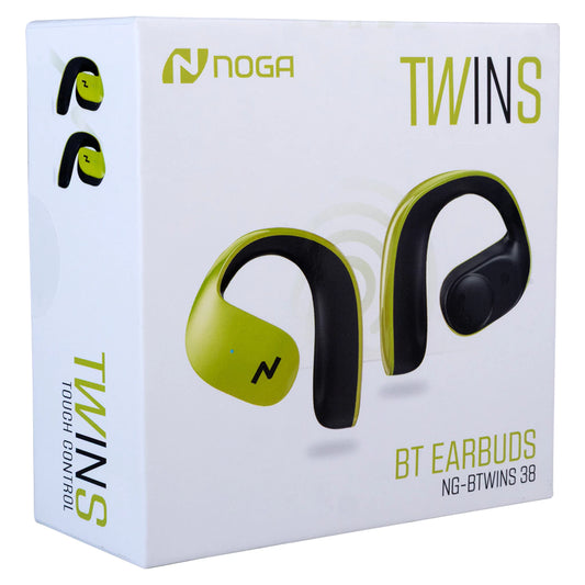 Auriculares Bluetooth Deportivos Noga NG-BTWINS 38 Negro y Verde