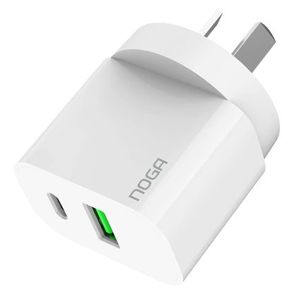 Cargador NOGA 20W Carga Rápida – USB-A + USB-C (Solo Módulo, Sin Cable)