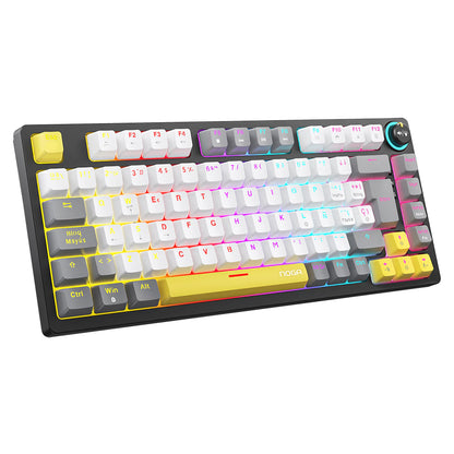Teclado Mecánico Noganet NKB-68 RGB Gaming White Switch 12 Multimedia