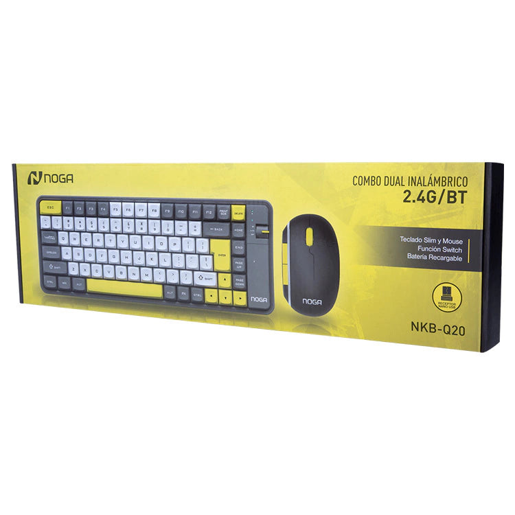 Combo Dual Inalámbrico NOGA Multitarea – Teclado y Mouse para PC y Tablet