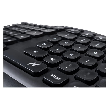 Teclado Inalámbrico Noganet NKB-Q90 Ergonómico Dual Apoya Muñecas