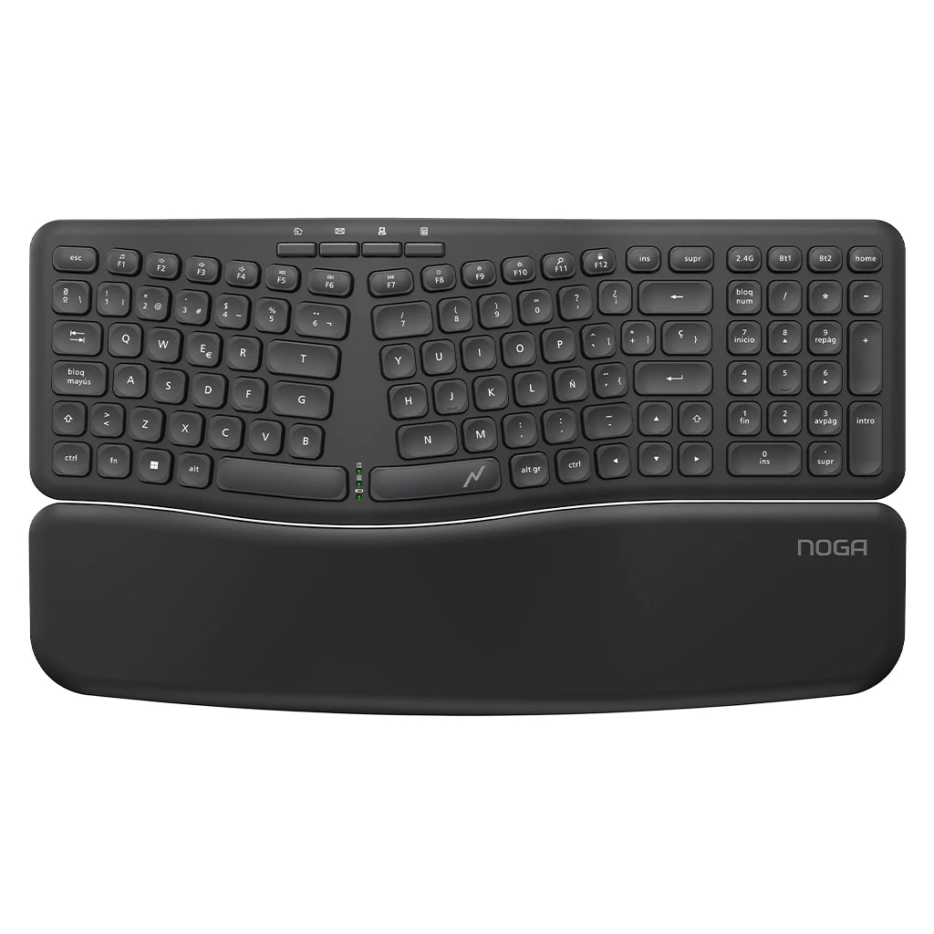 Teclado Inalámbrico Noganet NKB-Q90 Ergonómico Dual Apoya Muñecas