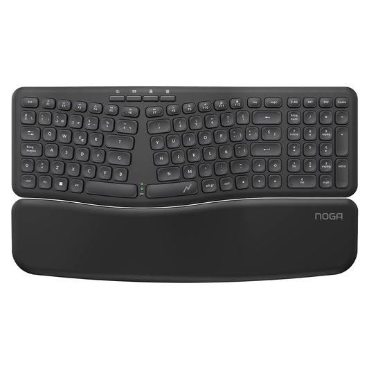 Teclado Inalámbrico Noganet NKB-Q90 Ergonómico Dual Apoya Muñecas