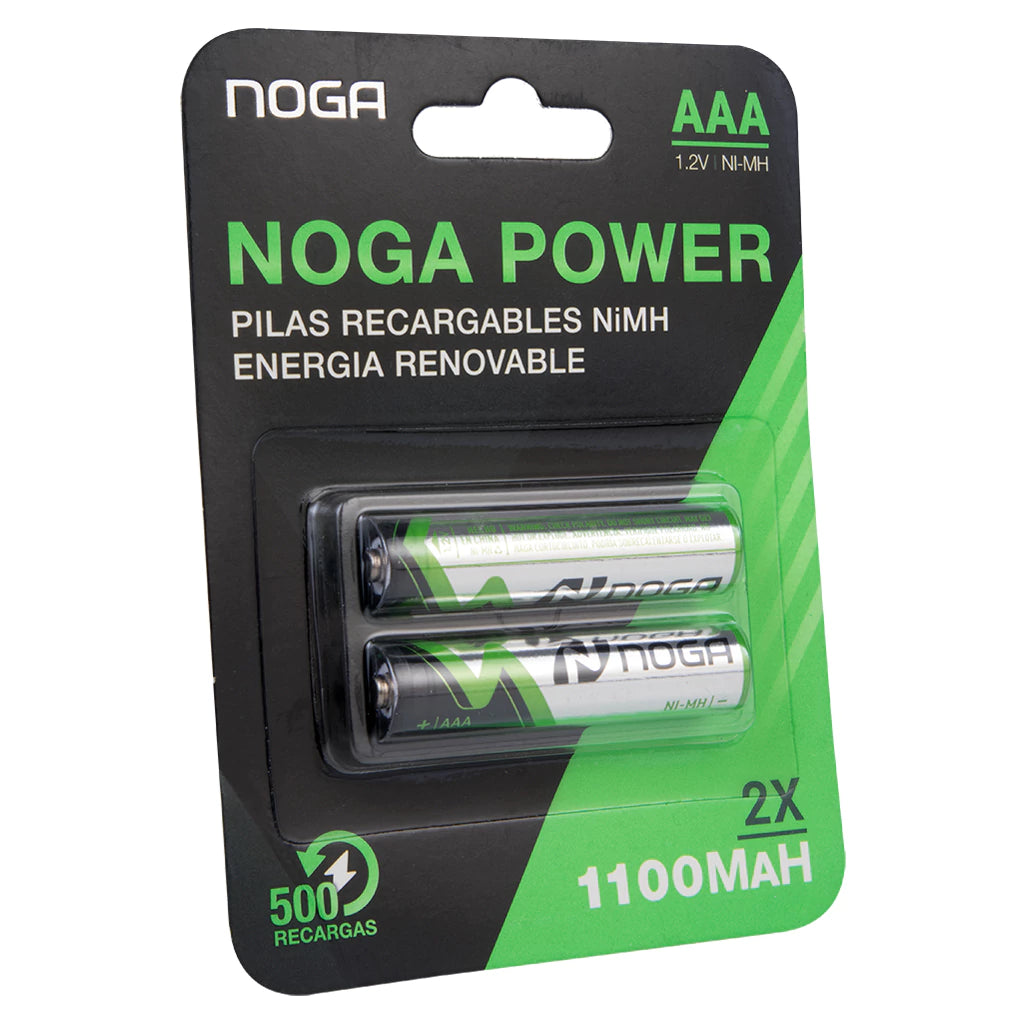 Pilas Recargables Noga AAA 1100mAh - Pack x2 Unidades