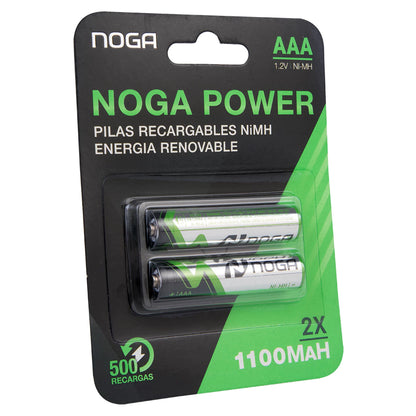 Pilas Recargables Noga AAA 1100mAh - Pack x2 Unidades