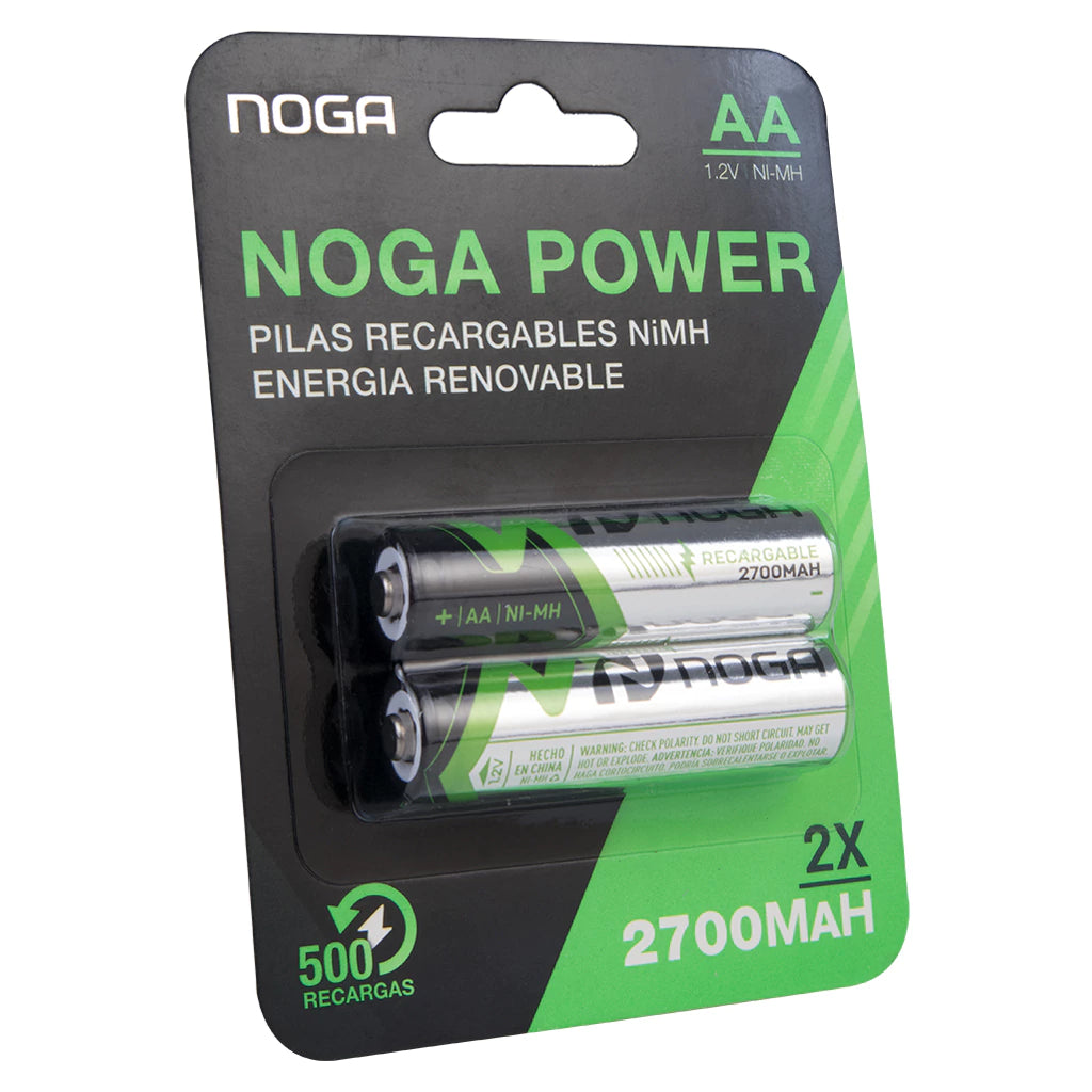 Pilas Recargables AA Noga NP-AAM 2700mAh x2 – 500 Recargas