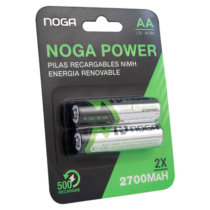 Pilas Recargables AA Noga NP-AAM 2700mAh x2 – 500 Recargas