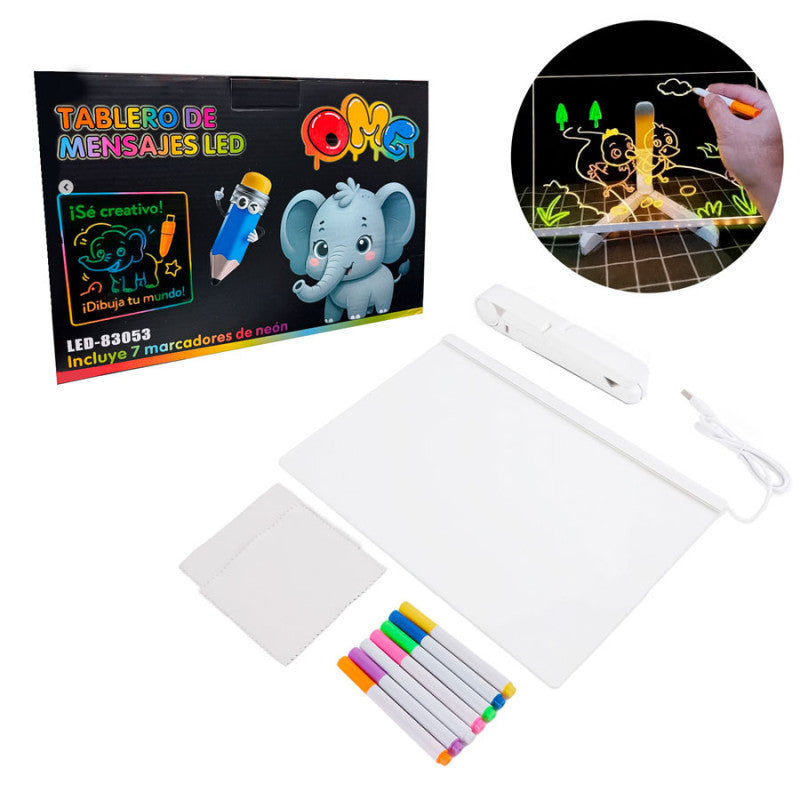 Pizarra LED Luminosa 20x30cm con Marcadores - Mensajes que Brillan