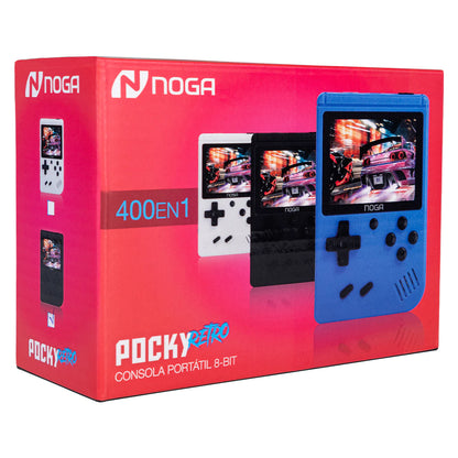Consola Portátil NOGA Pocky Retro 8 Bits – 400 Juegos, Pantalla 3" y Batería Recargable