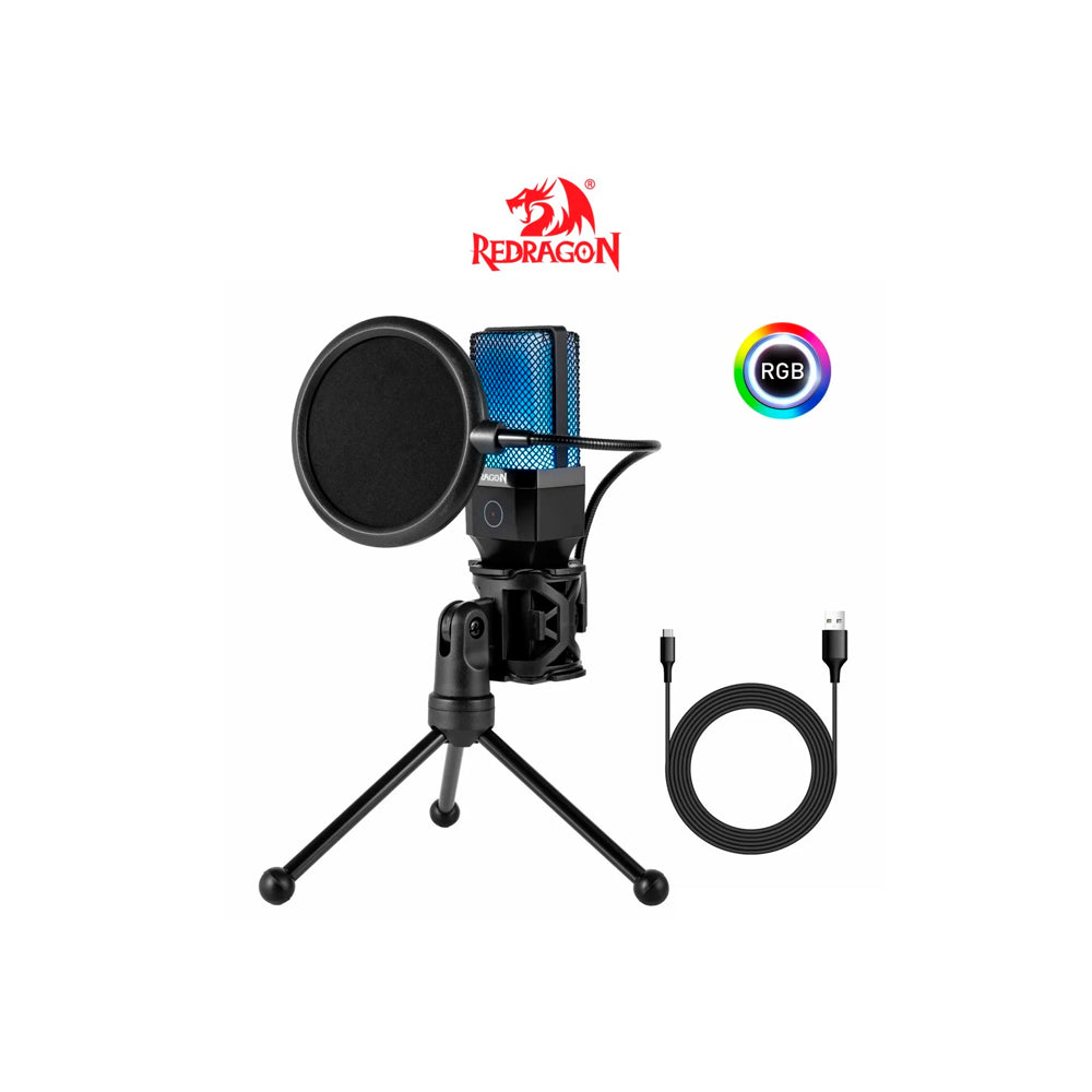 Micrófono Streaming Redragon Adne RGB GM212 - USB Profesional