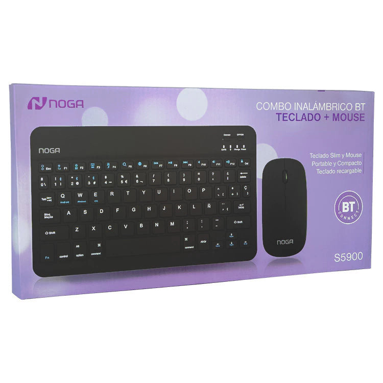 Combo Teclado y Mouse Inalámbrico NOGA Mini Slim S5900 – Compacto y Liviano