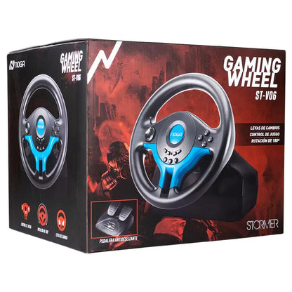 Volante Noga con Pedalera Giro 180° - Compatible PC PS3 PS4 Xbox One Switch