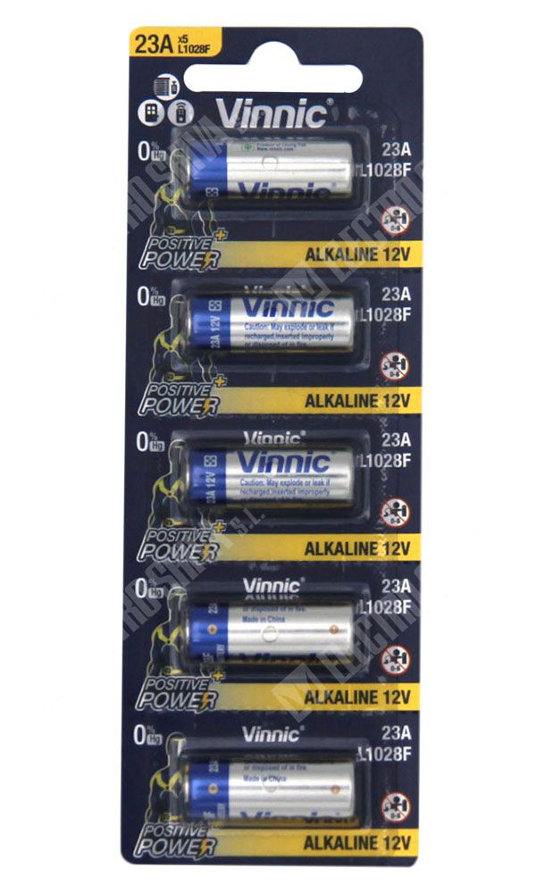 Pilas A23 Vinnic Alcalinas 12V - Tira x5 Unidades