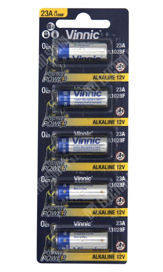 Pilas A23 Vinnic Alcalinas 12V - Tira x5 Unidades